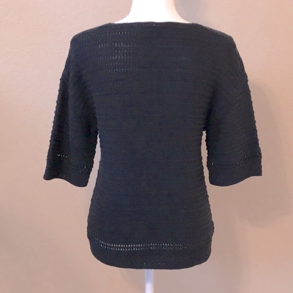 GAP 3/4 Sleeve Black Cotton Sweater - Picture 7 of 13